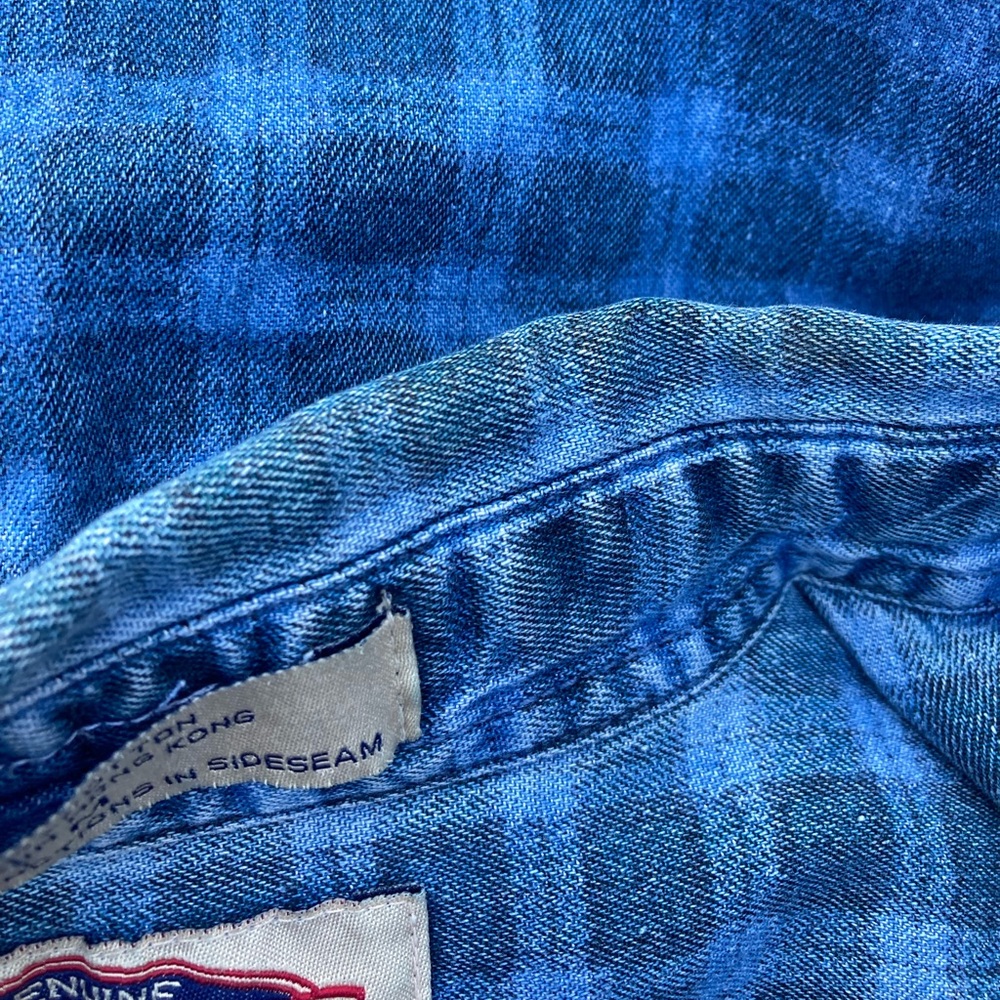 Plaid Denim 90s Button-Up Vintage Sonoma - Picture 8 of 8